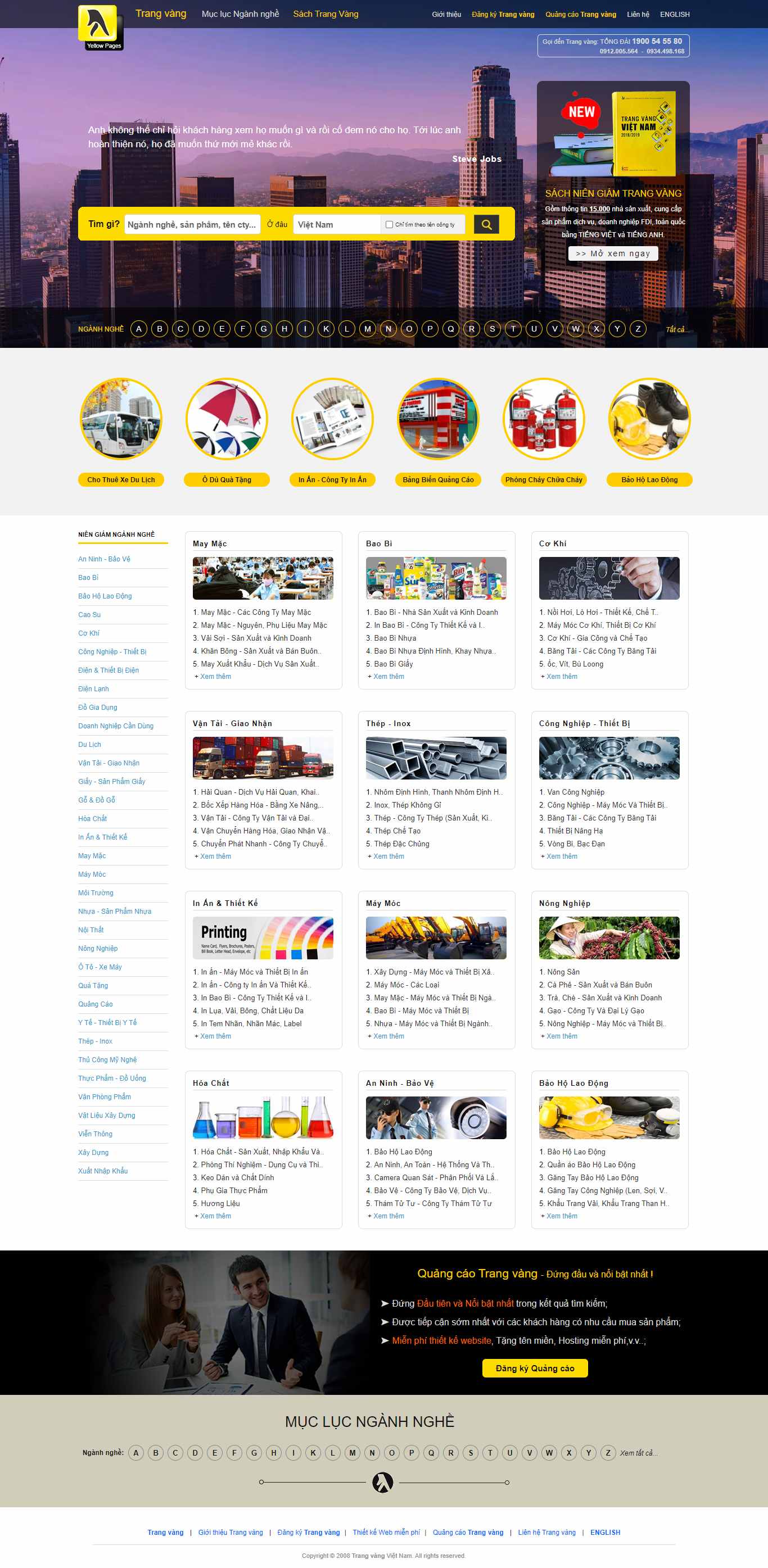 Thiết kế Web công ty xây dựng yellowpages.vnn.vn